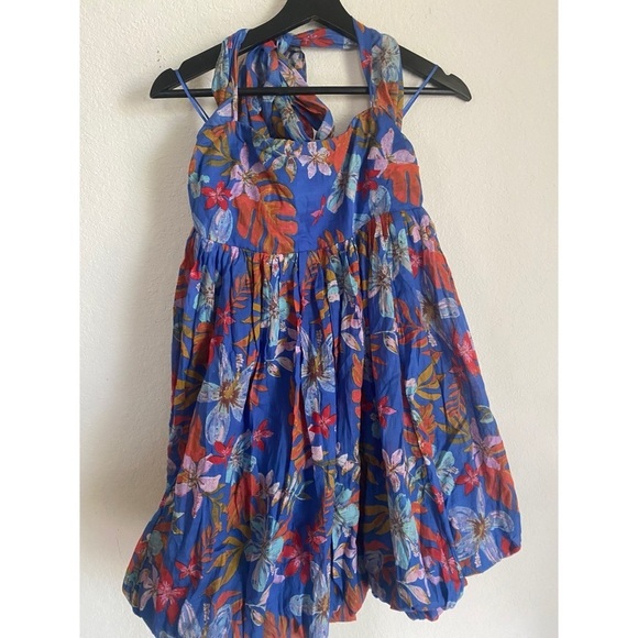 Free People Balloon Hem Floral Tie Two Ways Halter\Strapless Boho Dress SOLD OUT - Picture 2 of 13